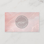 Rose Gold Tintenmarmor | QR Code Visitenkarte (Vorderseite)