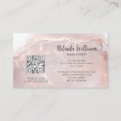 Rose Gold Tintenmarmor | QR-Code Visitenkarte (Rückseite)