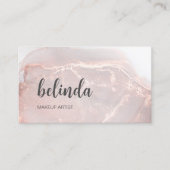 Rose Gold Tintenmarmor | QR-Code Visitenkarte (Vorderseite)