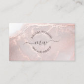 Rose Gold Tintenmarmor | QR-Code Visitenkarte (Vorderseite)