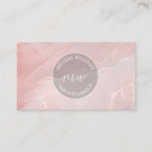 Rose Gold Tintenmarmor | QR Code Visitenkarte (Vorderseite)