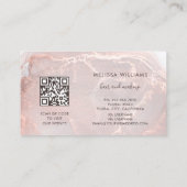 Rose Gold Tintenmarmor | QR-Code Visitenkarte (Rückseite)