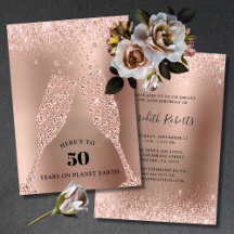 Rose Gold Toast der Bubbly 50. Geburtstag
