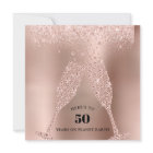 Rose Gold Toast zum 50. Geburtstag mit Bubbly