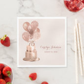 Rose Gold Torte 75. Geburtstag Serviette (Beispiel)