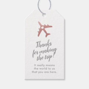 Rose Gold Travel Theme Airplane Destination Gefall Geschenkanhänger