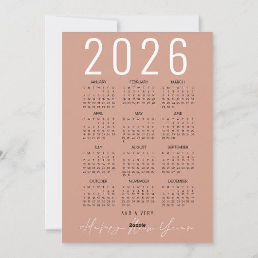 Rose Gold Tree 2026 Kalender Frohe Weihnachten (Rückseite)