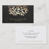 Rose Gold Tree Blätter Schwarz Visitenkarte (Vorne/Hinten)