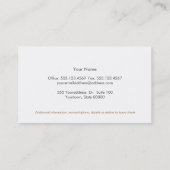 Rose Gold Tree Blätter Schwarz Visitenkarte (Rückseite)