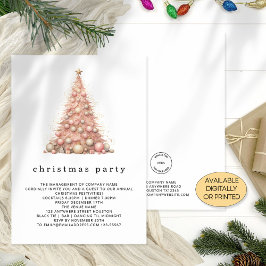 Rose Gold Tree Company Logo Weihnachts-Party Einladung