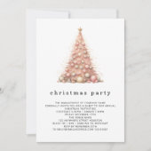 Rose Gold Tree Company Logo Weihnachts-Party Einladung (Vorderseite)