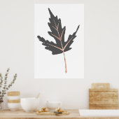 Rose Gold Tree Leaf Wall Print Poster (Küche)