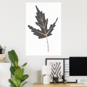 Rose Gold Tree Leaf Wall Print Poster (Heimbüro)