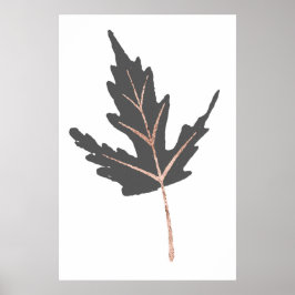Rose Gold Tree Leaf Wall Print Poster