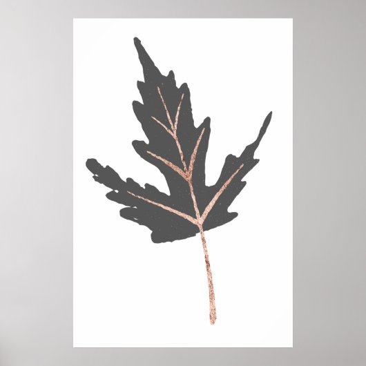 Rose Gold Tree Leaf Wall Print Poster (Vorne)