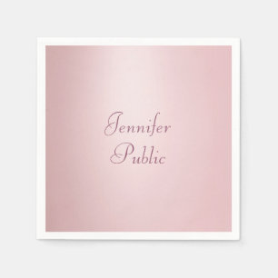 Rose Gold Trendige Elegante Handgeschriebene Schri Serviette