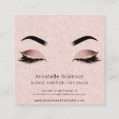 Rose Gold Trendy macht sich künstlerisches Gesicht Quadratische Visitenkarte (Rückseite)