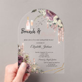 Rose Gold Tropfen BlumenBrautparty Acryleinladungen (Insitu (Handheld))