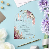 Rose Gold Tropfen BlumenBrautparty Acryleinladungen (Insitu (Hochzeit))