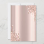 Rose Gold Tropfen Blumenstrauß-Glass Bachelorette Einladung (Rückseite)