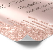 Rose Gold Tropfen Brunch & Bubbly Brautparty Poster (Ecke)