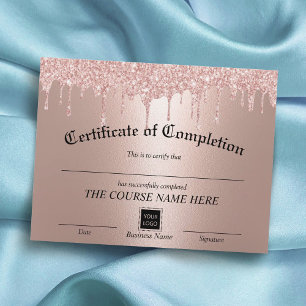 Rose Gold Tropfen Certificate of Completion Award