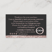 Rose Gold Tropfen danke Visitenkarte (Rückseite)