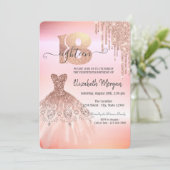 Rose Gold Tropfen Dress 18. Einladung (Stehend Vorderseite)