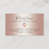 Rose Gold Tropfen Erdbeeren Confection Dessert Visitenkarte (Rückseite)