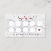 Rose Gold Tropfen Eyelash Extensions Marmorsalon Treuekarte (Rückseite)