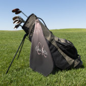 Rose Gold Tropfen für schwarze Glitzer Monogramm Golfhandtuch (Gras)