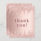 Rose Gold Tropfen Geburtstag Danke Karte (Vorne/Hinten)