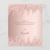 Rose Gold Tropfen Geburtstag Danke Karte (Rückseite)