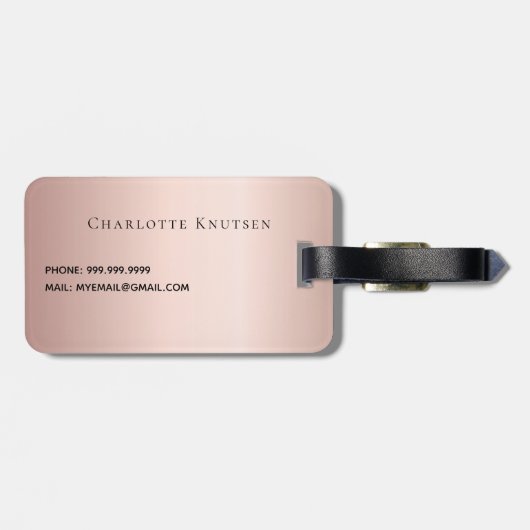 Rose Gold-Tropfen Gepäckanhänger (Rückseite horizontal)