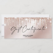 Rose Gold Tropfen Geschenkgutschein Geschenkkarte (Vorderseite)