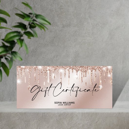 Rose Gold Tropfen Geschenkgutschein Geschenkkarte