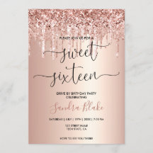 Rose Gold Tropfen Girly Modern Drive by Sweet 16