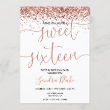 Rose Gold Tropfen Girly Modern Drive by Sweet 16