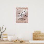 Rose Gold Tropfen Glittering Kalligrafie Poster (Küche)