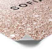 Rose Gold Tropfen Glittering Kalligrafie Poster (Ecke)