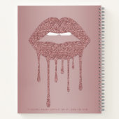 Rose Gold Tropfen Glitzer Lippen Sie auf Besichtig Notizblock (Rückseite)