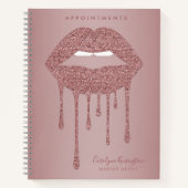 Rose Gold Tropfen Glitzer Lippen Sie auf Besichtig Notizblock (Vorderseite)