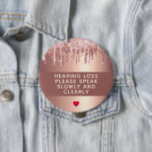 Rose Gold Tropfen Hörverlust 4 Zoll Button (Beispiel)