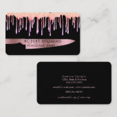 Rose Gold Tropfen Koch Kitchtools Glitzer Visitenkarte (Vorne/Hinten)