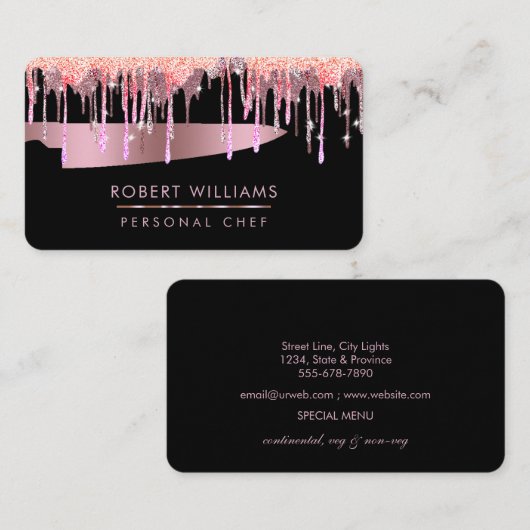 Rose Gold Tropfen Koch Kitesurfwerkzeuge Knife Gli Visitenkarte (Vorne/Hinten)