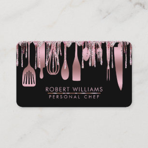 Rose Gold Tropfen Koch Küche Tools Glitzer Imitat Visitenkarte