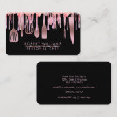 Rose Gold Tropfen Koch Küche Tools Glitzer Imitate Visitenkarte (Vorne/Hinten)