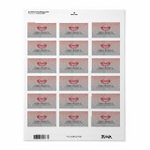 Rose Gold Tropfen Lippen Silber Glitzer Salon Adressaufkleber (Vorne)