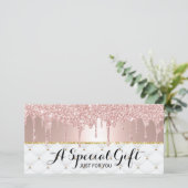 Rose Gold Tropfen Luxus Salon Geschenkgutscheine (Stehend Vorderseite)