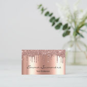 Rose Gold Tropfen Metall Eleganter Glitzer Visitenkarte (Stehend Vorderseite)